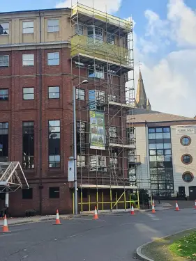Click Here To Enlarge This Photo Of Scaffolding On Maid Marian Way, Nottingham: A Look Back