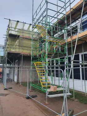 Click Here To Enlarge This Photo Of Scaffolding For A School In Sutton Ashfield: A Look Back